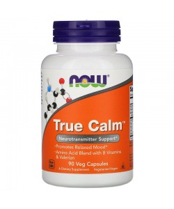 Now Foods True Calm 90 капсул, амінокислоти з вітамінами групи В та валеріаною