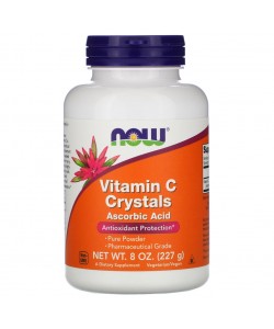 Now Foods Vitamin C Crystals 227 грамм, аскорбиновая кислота в порошке