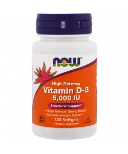 Now Foods Vitamin D-3 120 капсул, вітамін д