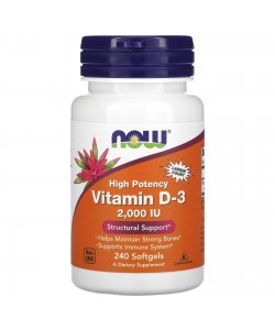 Now Foods Vitamin D-3 2000 IU 240 капсул, вітамін д