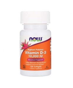 Now Foods Vitamin D-3 10000 IU 120 капсул, вітамін д