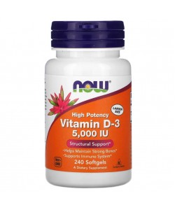 Now Foods Vitamin D-3 240 капсул, витамин д