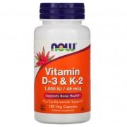 Now Foods Vitamin D3 & K2 120 caps