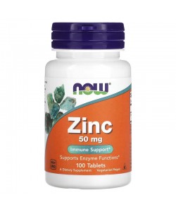 Now Foods Zinc 50 mg 100 таблеток, цинк