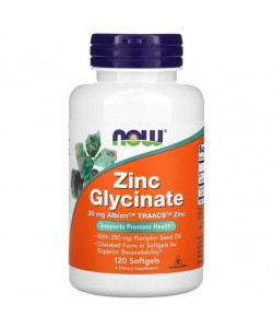 Now Foods Zinc Glycinate 120 м'яких капсул, гліцинат цинку