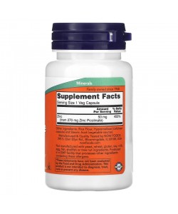Now Foods Zinc Picolinate 50 mg 60 капсул, пиколинат цинка