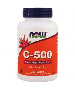 Now Foods C-500 With Rose Hips 250 таблеток, витамин С (с шиповником)