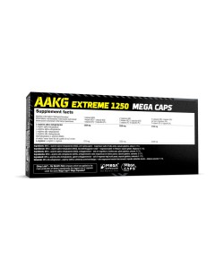 Olimp AAKG 1250 Extreme Mega Caps 120 капсул, аргінін альфа-кетоглутарат