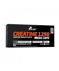 Olimp Creatine Monohydrate 1250 Mega Caps 120 капсул, якісний моногідрат креатину в капсулах