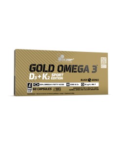 Olimp Gold Omega D3+K2 Sport Edition 60 капсул, концентрований риб'ячий жир з вітамінами D3, K2 та E