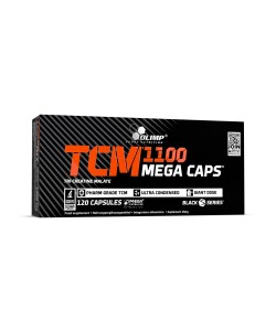 Olimp TCM 1100 Mega Caps 120 капсул, високоякісний креатин малат в капсулах