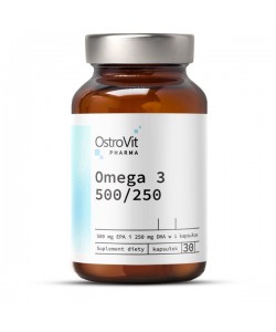 OstroVit Pharma Omega 3 500/250 30 капсул, омега 3 високої якості у скляній банці