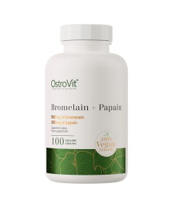 OstroVit Bromelain + Papain Vege 100 капсул, ферменти бромелайн і папаїн