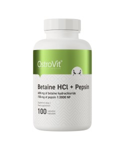OstroVit Betaine HCL + Pepsin 100 капсул, гідрохлорид бетаїну