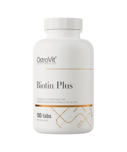 OstroVit Biotin Plus 100 таблеток, біотин, цинк, селен та фолієва кислота