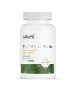 OstroVit Bromelain + Papain Vege 100 капсул, ферменты бромелайн и папаин
