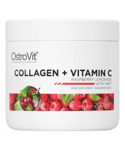 OstroVit Collagen + Vitamin C 200 грам, гідрозілований яловичий колаген + вітамін с