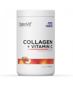 OstroVit Collagen + Vitamin C 400 грам, гідрозілований яловичий колаген + вітамін с