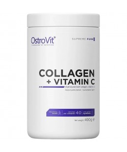 OstroVit Collagen + Vitamin C 400 грам, гідрозілований яловичий колаген + вітамін с OstroVit Collagen + Vitamin C 400 грам, гідрозілований яловичий колаген + вітамін с