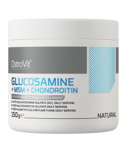 OstroVit Glucosamine + MSM + Chondroitin 150 грамм, глюкозамин, хондроитин, МСМ, а также гиалуроновая кислота и витамин С