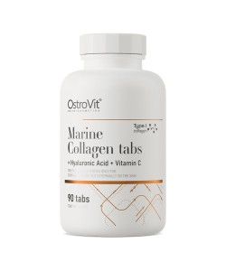 OstroVit Marine Collagen + Hyaluronic Acid + Vitamin C 90 таблеток, морський колаген з гіалуроновою кислотою та вітаміном С