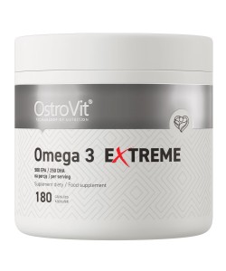 OstroVit Omega 3 Extreme 180 капсул, рыбий жир с высоким содержанием жирных кислот EPA и DHA