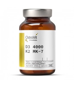 OstroVit Pharma D3 4000 + K2 MK-7 90 таблеток, вітамін D3 + К2 МК-7