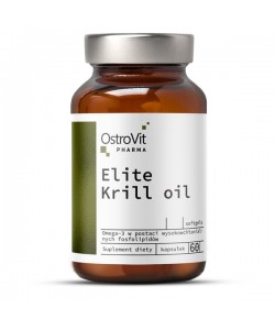 OstroVit Pharma Elite Krill Oil 60 капсул, чисте масло антарктичного криля з вмістом астаксантину