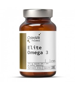 OstroVit Pharma Elite Omega 3 30 капсул, омега 3 високої якості у скляній банці