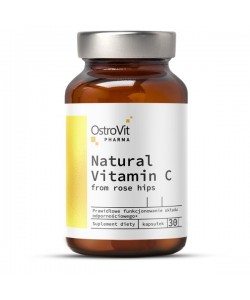 OstroVit Pharma Natural Vitamin C from Rose Hips 30 капсул, натуральний вітамін C з плодів шипшини