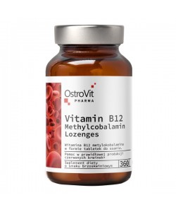 OstroVit Pharma Vitamin B12 Lozenges 360 таблеток, вітамін B12 - у формі метилкобаламіну, у вигляді пастилок із персиковим смаком