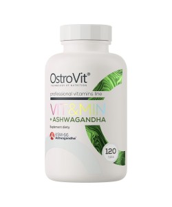 OstroVit Vit&Min + Ashwagandha 120 таблеток, вітаміни, мінерали та ашваганда