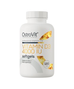 OstroVit Vitamin D3 4000 120 гелевих капсул, вітамін д3 в формі холекальциферолу