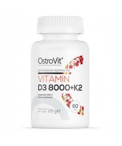 OstroVit Vitamin D3 8000 + K2 60 таблеток, вітамін Д3 + К2