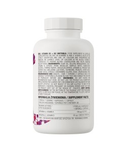 OstroVit Vitamin D3+K2 MK-7 90 мягких капсул, витамин Д3 + К2