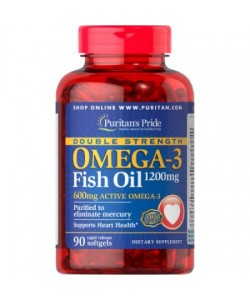 Puritan's Pride Omega 3 1000 mg 100 капсул, омега 3, рыбий жир