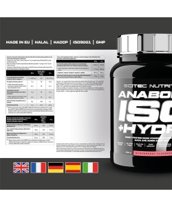 Scitec Nutrition Anabolic Iso+Hydro 920 грам, сироватковий ізолят та гідролізат з креатином, HMB, макою та амінокислотами