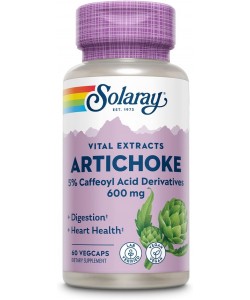 Solaray Artichoke Extract 600 mg 60 капсул, екстракт листя артишоку