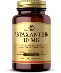 Solgar Astaxanthin 10 mg 30 мягких капсул, астаксантин