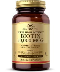 Solgar Biotin 10,000 mcg 120 капсул, біотин