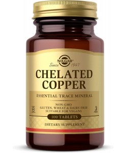Solgar Chelated Copper 100 таблеток, мідь
