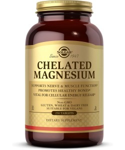 Solgar Chelated Magnesium 250 таблеток, магний
