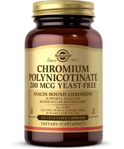 Solgar Chromium Polynicotinate 200 mcg 100 капсул, полиникотинат хрома