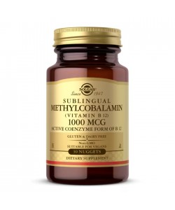 Solgar Methylcobalamin (Vitamin B12) 1000 mcg 30 таблеток, сублінгвальний метилкобаламін (вітамін В12)