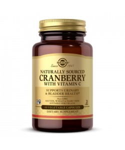 Solgar Naturally Sourced Cranberry with Vitamin C 100 капсул, плоды клюквы с витамином С