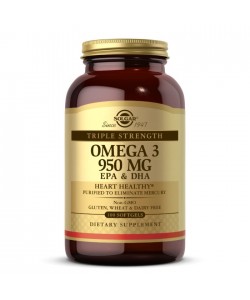 Solgar Omega 3 950 mg EPA & DHA 100 капсул, самая высокая концентрация природных омега-3