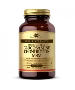 Solgar Triple Strength Glucosamine Chondroitin MSM 60 таблеток, глюкозамин, хондроитин и мсм