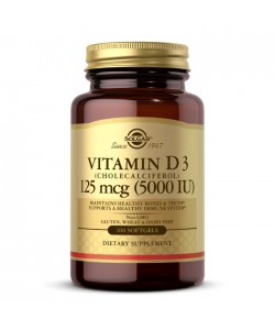 Solgar Vitamin D3 5000 IU 100 м'яких капсул, вітамін D3 (холекальциферол)