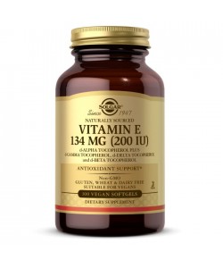 Solgar Vitamin E 134 mg 200 IU 100 мягких капсул, витамин E (d-альфа-токоферол) вместе с (d-гамма-, d-дельта-, d-бета-токоферолами)