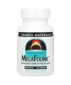 Source Naturals MegaFolinic™ 800 mcg 120 таблеток, фолат